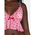 thumbnail image 4 of Just Sexy Lingerie Women’s Glitter Printed Cropped Cami and Shorts Set, 2-Piece, Sizes S-XL, 4 of 5