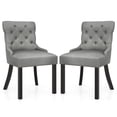 thumbnail image 1 of Gymax Upholstered Dining Chairs, Farmhouse Style, Kids, Rubber Wood, Gray (Set of 2), 1 of 9