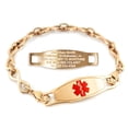 thumbnail image 1 of MedicEngraved Rose Gold Stainless Steel Custom Medical Alert Bracelet - 6mm Infinity Link, 1 of 7