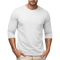 thumbnail image 3 of SEROYE Long Sleeve T-Shirts Crew Neck Solid Casual Lightweight Breathable Pullover with Pocket Daily Sport Tops (M, White), 3 of 5