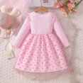 thumbnail image 5 of Long Sleeve Dresses for Girls Cute Polka Point Crewneck A Line Dress Fashion Party Dresses Size 3-10, 5 of 7