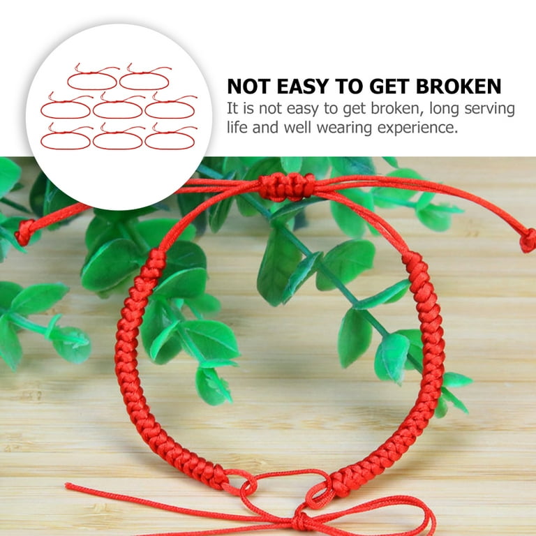 8 Pcs Elastic Bracelets Dainty Red Color Braided Rope Ankle Chain