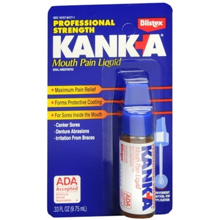Kank-A Mouth Pain Liquid Professional Strength 0.33 oz (Pack of 4)