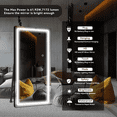 thumbnail image 5 of Cotiro LED Full Length Mirror with Lights, 67"x20" Floor Standing LED Lighted Mirror Full Length, Full Body Over the Door Mirrors with Dimming & 3 Color Lighting for Room, Salon, Redecorating, White, 5 of 9