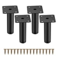 thumbnail image 1 of Juego de 4 patas ajustables para muebles, aleación de aluminio, 38x80 mm, patas para gabinete de TV, mesa de centro, patas de soporte para sofá y muebles, color negro mate, 1 of 5
