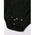 thumbnail image 6 of Miaeowve Mens One-piece Long Sleeve Button Down Collared Formal Shirt Romper Basic Tee Blouse Bodysuit Top Black XL, 6 of 7