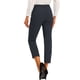 thumbnail image 3 of Pantalones de trabajo de mujer Inspire Chic de cintura alta con elástico en la parte posterior, largo hasta el tobillo, talla XL, azul oscuro liso, 3 of 6