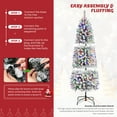 thumbnail image 5 of Alupssuc 4.5ft Premium Prelit Artificial Hinged Snow Flocked Slim Pencil Christmas Tree w/ Remote Control, 100 Warm White & Multi-Color Lights, 5 of 8