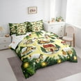 thumbnail image 3 of jejeloiu Western Christmas Cabin Twin Bedding Sets 7-Piece,Xmas Holiday Tree Bedding Comforter Set,Happy New Year Sheet Sets,Microfiber Bedroom Decor Reversible, 3 of 8