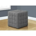 thumbnail image 3 of Monarch Specialties Ottoman, Pouf, Footrest, Foot Stool, 18" Square, Linen Look, Grey, Contemporary, Modern, 3 of 4