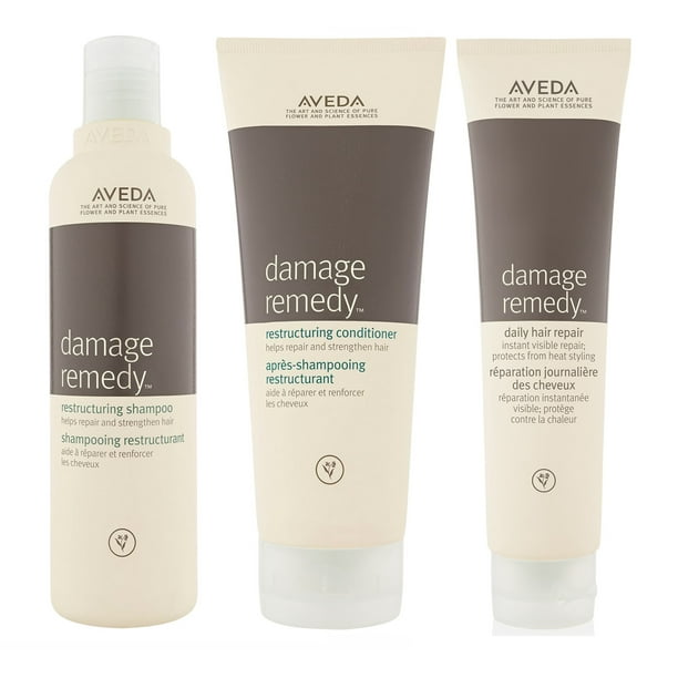 Aveda Damage Remedy Shampoo 8.5oz & Conditioner 6.7oz & Daily Hair Repair 3.4OZ