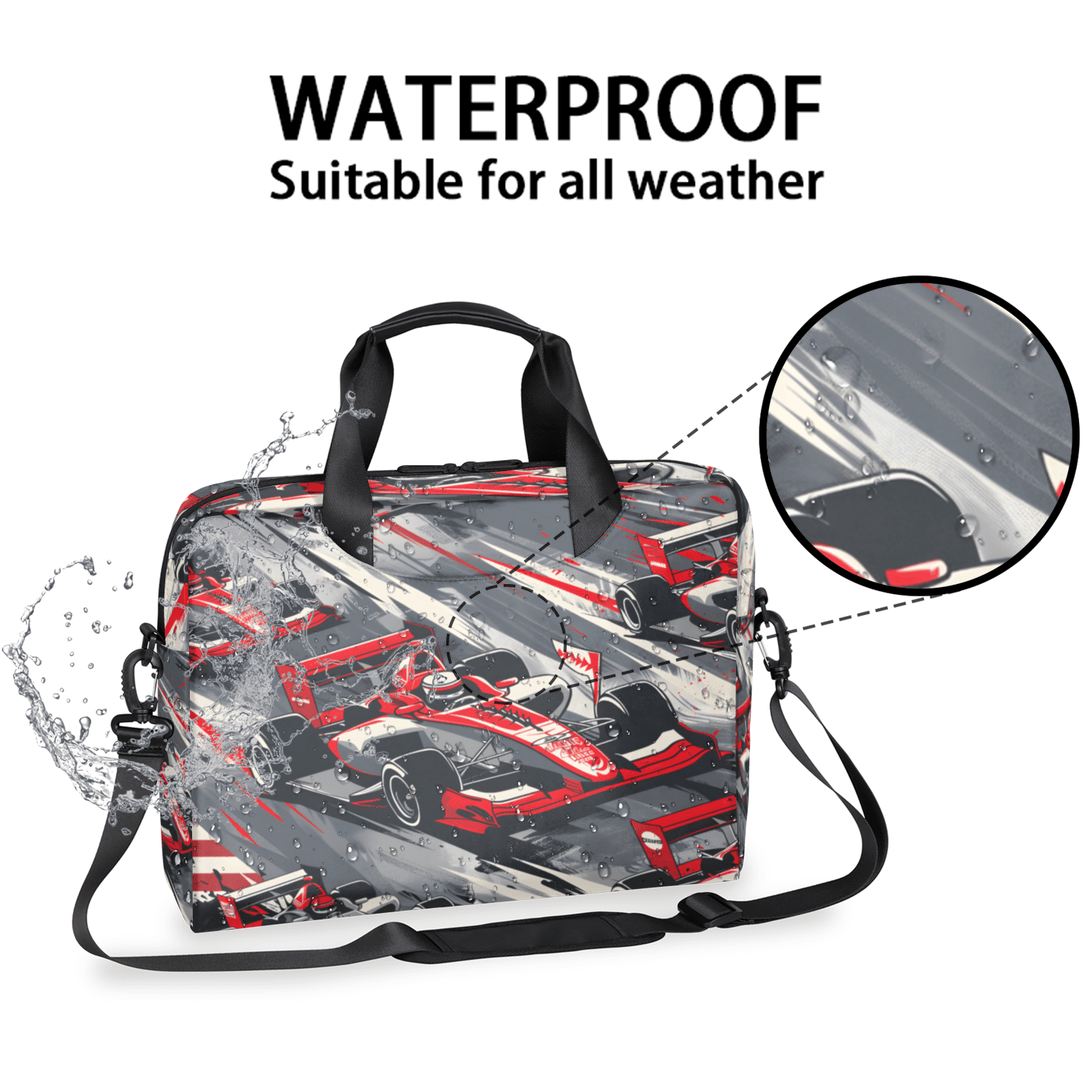 Herdesigns Racing Car Laptop Bag for Women Men, Computer Case Briefcase Messenger Bags, 15-15.6 inch Laptop Sleeve Shoulder Bag