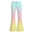 thumbnail image 5 of Kcolen Girls Jeans Flare High Elastic Waist Denim Pants Bell Bottom Flare Pants Kids Bootcut Dress Pants School Uniform Slacks Preppy Clothes,Mint Green,11-12 Years, 5 of 5