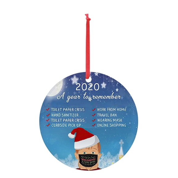 Gcvizuso Christmas Ornaments Clearance! Christmas Hanging Decorations, Christmas Ornaments Cute Santa Clause Wearing Mask Tree Decoration