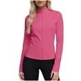 thumbnail image 2 of Yotami Plus Size Sun Jackets for Women Long Sleeve Zipper Summer Hiking Hooded Jacket for Vacation UPF 50+ Lightweight Shirt Hot Pink XXL, 2 of 5
