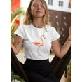 thumbnail image 2 of Watercolor Pink Flamingo Bird T-Shirt Women -Image by Shutterstock, Female x-Large, 2 of 4