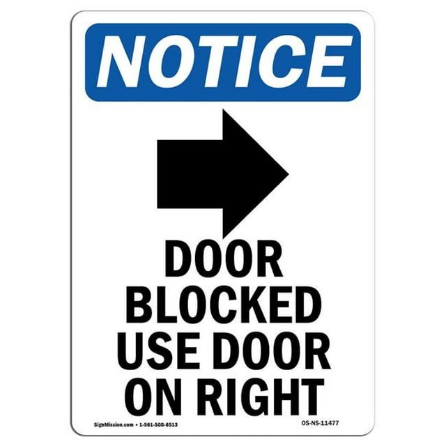 SignMission OS-NS-A-1824-V-11477 Panneau de Signalisation OSHA 18 x 24 Po - Porte Bloquée Porte d'Usage