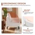 thumbnail image 4 of TLSUNNY Modern Accent Chair, Armchair for Reading Chair, Mid Century Upholstered Comfy Chair for Apartment, Living Room, Waiting Room, White, 4 of 9