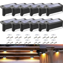 BKSDUEH Solar Step Lights Outdoor, 12 Pack Warm White LED Deck Lights for Stair, Balcony, Railing, Front Porch, Yard, Garden and Patio Decor