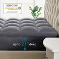 thumbnail image 6 of INGALIK Plush Soft Mattress Topper, Twin XL, 400TC Extra Thick Breathable Pad, Cooling Technology, Pressure Relief, 8-21" Deep Elastic Pocket, Gray, 6 of 10