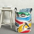 thumbnail image 7 of KLL Colorful Abstract Bumper Cars Waterproof Foldable Laundry Hamper Bucket with Handles for Storage Bin,Kids Room,Home Organizer (Small ), 7 of 7