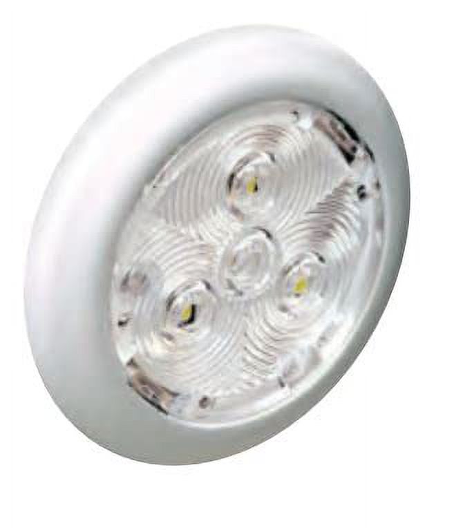 2.75" Round LED White Plastic Interior/Exterior Light, White