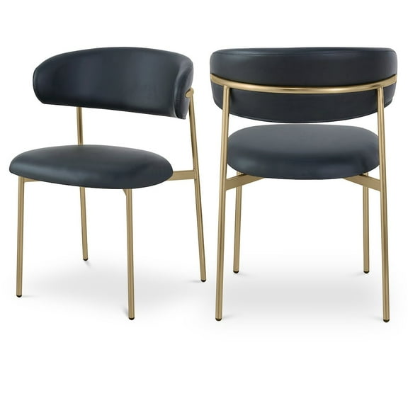 Meridian Furniture Lupita Black Vegan Leather Dining Chair (Set of 2)