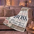 thumbnail image 6 of Boss Appreciation Floral, Cozy Typography Art Scene, Warm Flannel Blanket for Ranch House and Living Room with Detailed Artwork, Art Lovers Appreciation Gift, Artistic Home Decor, 6 of 9