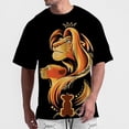 thumbnail image 3 of Camiseta para hombre con estampado 3D de Rey León divertido, moda urbana, informal, de verano, con cuello redondo, manga corta, camiseta de gran tamaño, 3 of 5