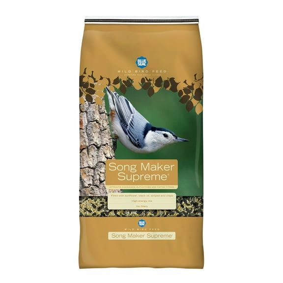 Blue Seal Song Maker Supreme Premium Bird Seed - Attracts Wide Variety of Wild Birds- Convenient Shell-Free Mix - 8 Pound Bag - New