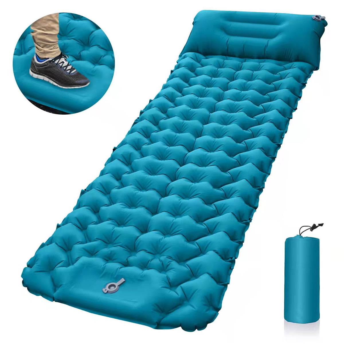 Waterproof Inflatable Sleeping Mat Pad Ultralight Camping Mattress with Pillow 