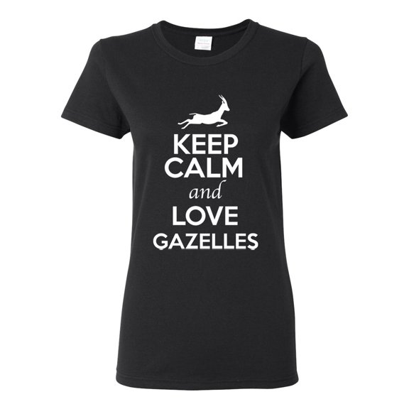 Ladies Keep Calm And Love Gazelles Animal Lover T-Shirt Tee