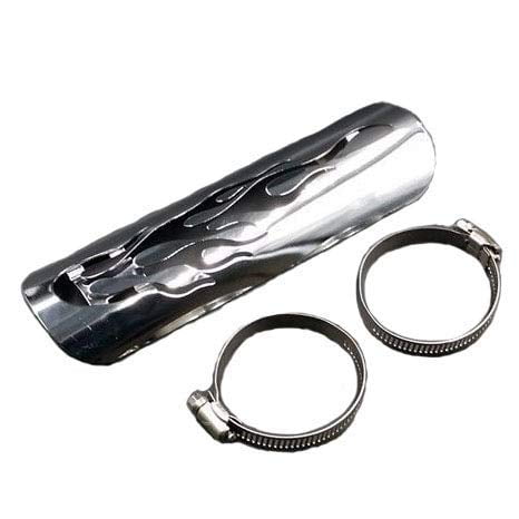 9" Flame Exhaust Muffler Pipe Heat Shield Cover Heel Guard for Harley Honda Kawasaki Suzuki Yamaha Chopper Cruiser CB Cafe Racer