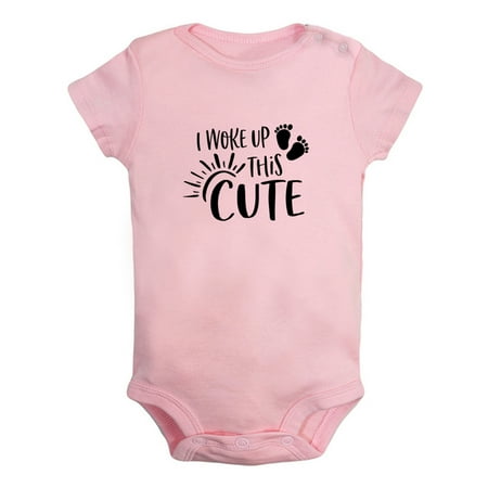 

I Woke Up This Cute Funny Rompers For Babies Newborn Baby Unisex Bodysuits Infant Jumpsuits Toddler 0-12 Months Kids One-Piece Oufits (Pink 12-18 Months)