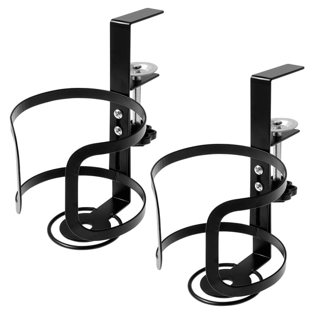 Large Desk Cup Holder Versatile Leak Proof Clip On Table Cup Holder Stable Adjustable Mug Headphone Organizer for Desk Use-black_33-