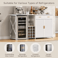 thumbnail image 4 of Herture Mini Fridge Cabinet with Storage,69.01" Coffee Bar Cabinet with Fridge Space,Wine Fridge Cabinet with Outlet,Wine Rack & Drawers,Multi-Functional Bar,Fridge Stand with Storage,White KH06MRW, 4 of 7