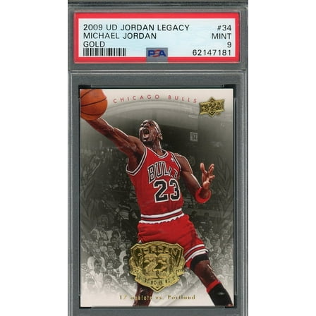 Michael Jordan 2009 Upper Deck Legacy Gold Basketball Card #34 Graded PSA 9