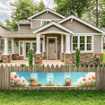 thumbnail image 6 of Spring Themed Welcome Banners with Bunny Floral and Cross Elements Easter Decorations Backdrop Party Supplies Photography Props Outdoor Decor, 6 of 8