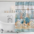 thumbnail image 6 of 60x72 Inch Shower Curtains for Bathroom, Starfish Coastal Fabric Bath Curtain Decor, Summer Ocean Blue Coral Conch Seagrass Waterproof Restroom Curtains Shower Set Accessories with 12 Hooks 60 Inch, 6 of 7