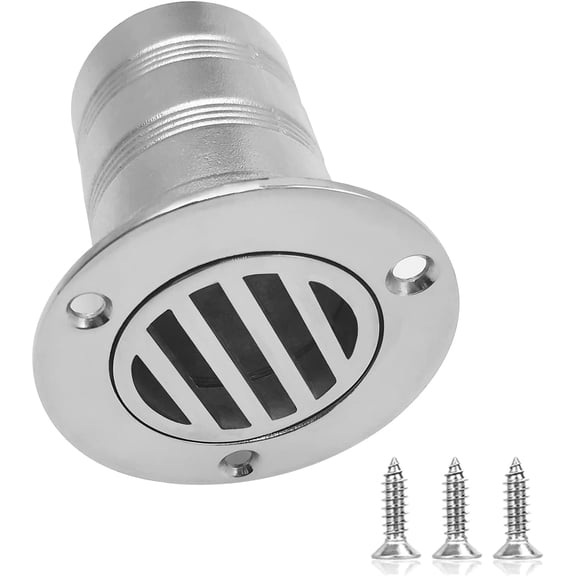 ABCISI Boat Deck Floor Drain Fittings, Marine Grade 316 Stainless Steel Deck Drain Fittings, Thru Hull Deck Drain Scupper Pipe with Screws, for Boat,Yachts Drainage Systems ( Straight - 2 Inch)