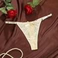 thumbnail image 2 of Xijirk Xijirk Panties for Women,Satin Thong Panties Low Rise Adjustable Bow Detail Peach Enhancer Comfortable ,Womens Underwear,S,Beige, 2 of 4