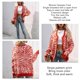 thumbnail image 5 of Abrigo suéter a rayas Cuello redondo Botonadura única Frente abierto Bloque de color Prendas de vestir de punto sueltas cálidas para mujer Naranja XL, 5 of 6