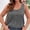 *Dark Gray, variant on Women's Plus Size Scoop Button Front Sleeveless Tank Top, Casual Solid Color Basic Blouse Mint Green,Women's Plus XXXL