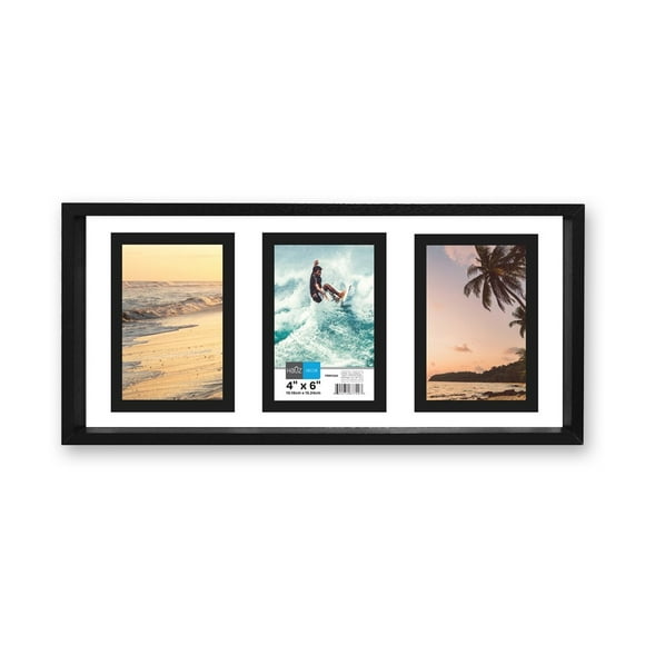 Hauz FRM7203 - 3 Images 4x6 Collage Picture Frame Black