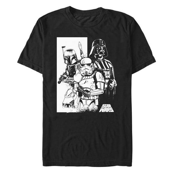 Men's Star Wars: The Empire Strikes Back Black and White Trio Graphic T-Shirt