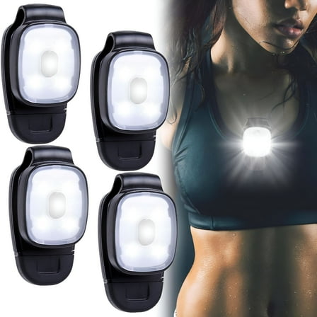 GJX Running Clip Lights for Runners (4 PCS) - LED Clip-On Lights for Night Running