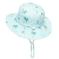 thumbnail image 6 of WUXIAN Baby Girls Sun Hats Cartoon Print Sun Hat Upf 50+ Outdoor Adjustable With Wide Brim Bucket Hats For Kids Toddler Beach Safari Hat,Light Blue,3-6 Years, 6 of 6