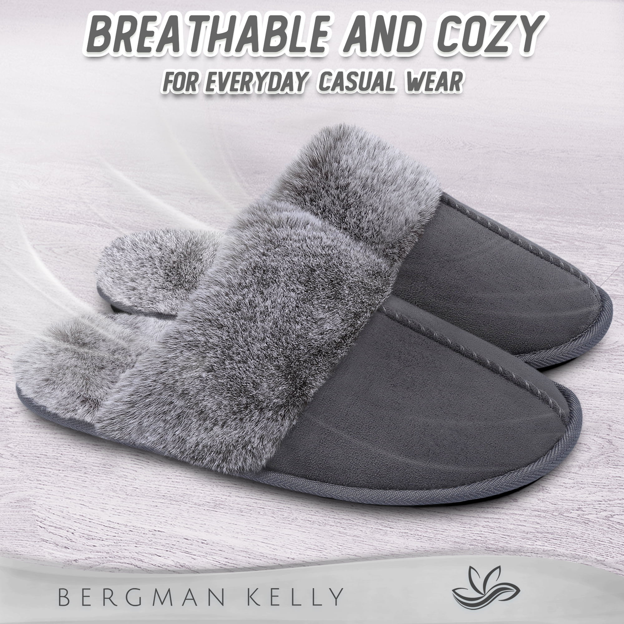 Bergman Kelly Women's Fuzzy Faux Fur Slide Slippers, Starlet