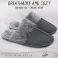 thumbnail image 6 of Bergman Kelly Womens Memory Foam Scuff Slippers, Fuzzy Indoor House Shoes W/ Faux Fur Collar & Plush Fleece Lining, 6 of 9
