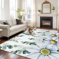 thumbnail image 2 of 5'x7' Area Rugs for Living Room Bedroom, Daisy Eucalyptus Washable Rug Carpet Runner Indoor Outdoor, Farmhouse Weeping Botanical Non Slip Floor Mats Area Rug for Kitchen, Nursery, 2 of 8